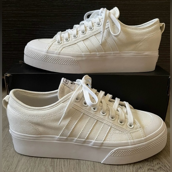 Adidas Nizza Platform Cloud White Sneakers - Women’s 11 / Men’s 10 - Picture 1 of 7